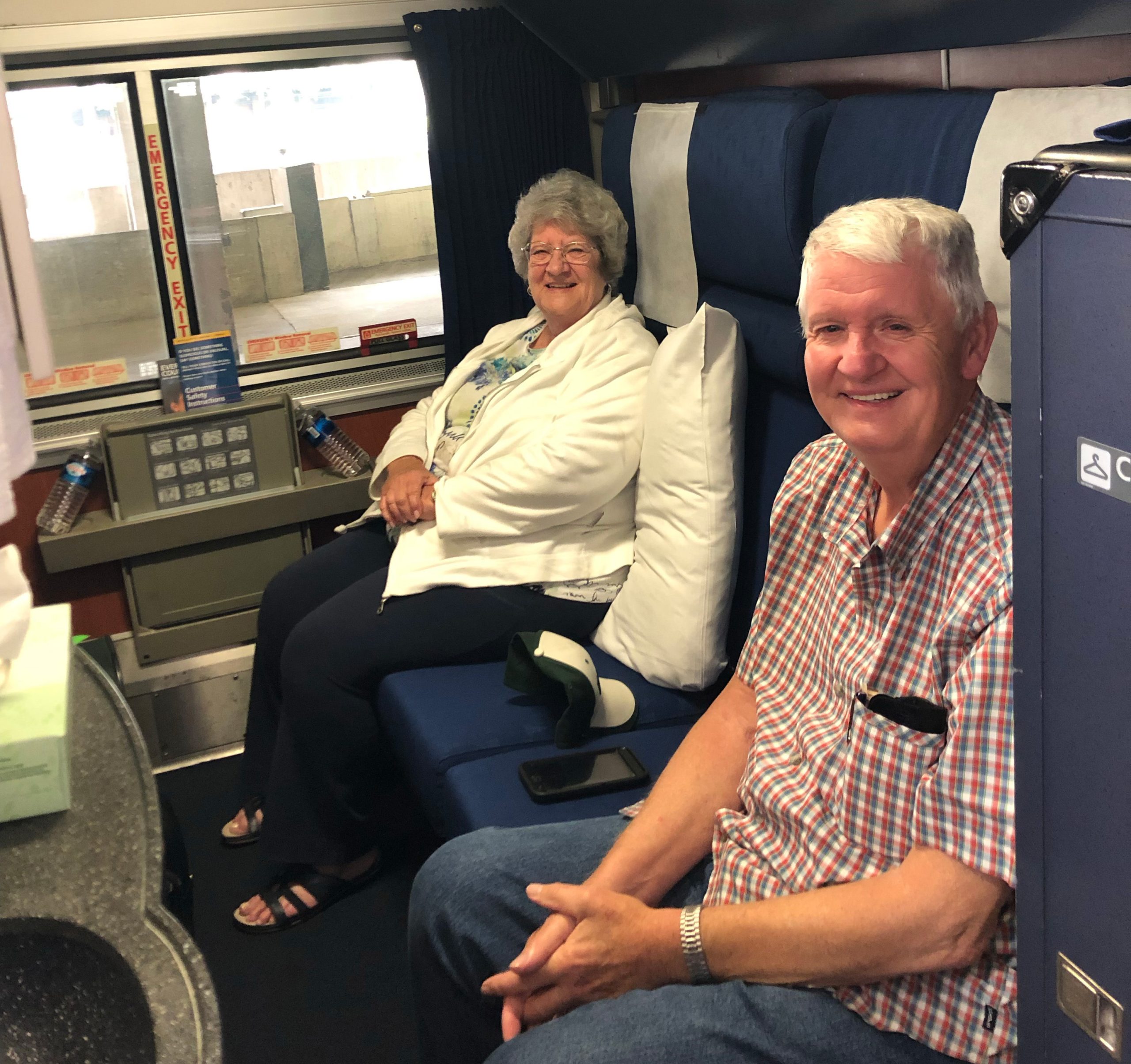 Mom and Dad on the Train